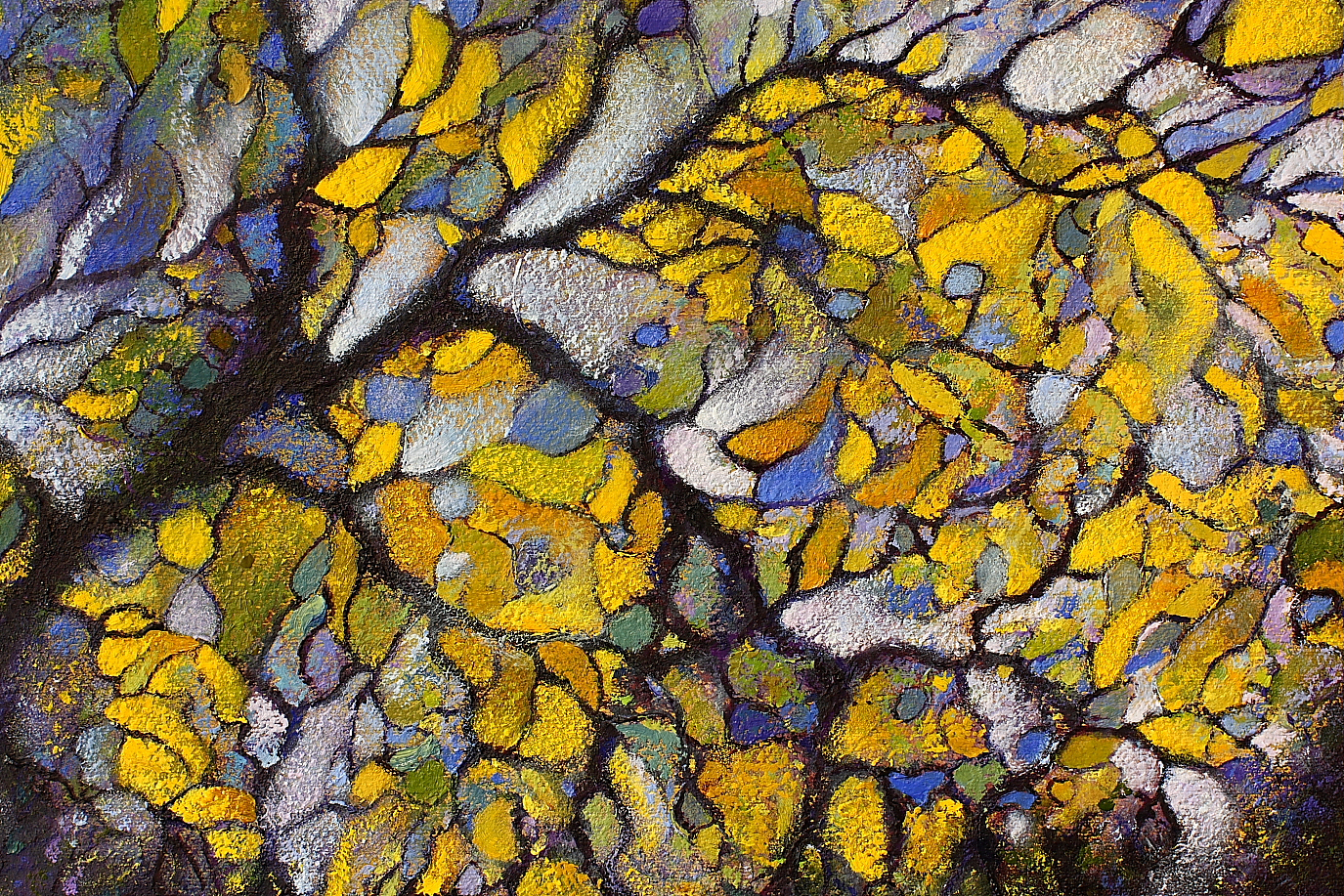 Detail of Autumnal - painted by Alan Moloney - A detailed view of Autumnal