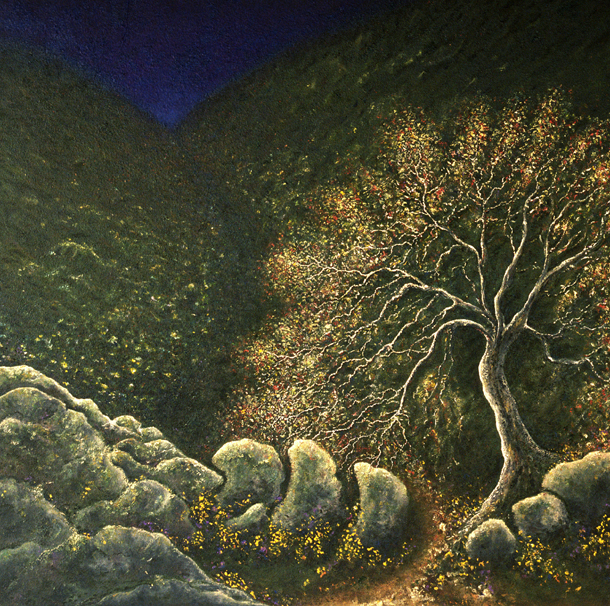 Dusk - painted by Alan Moloney - 102cm x 102cm . Oil on Canvas