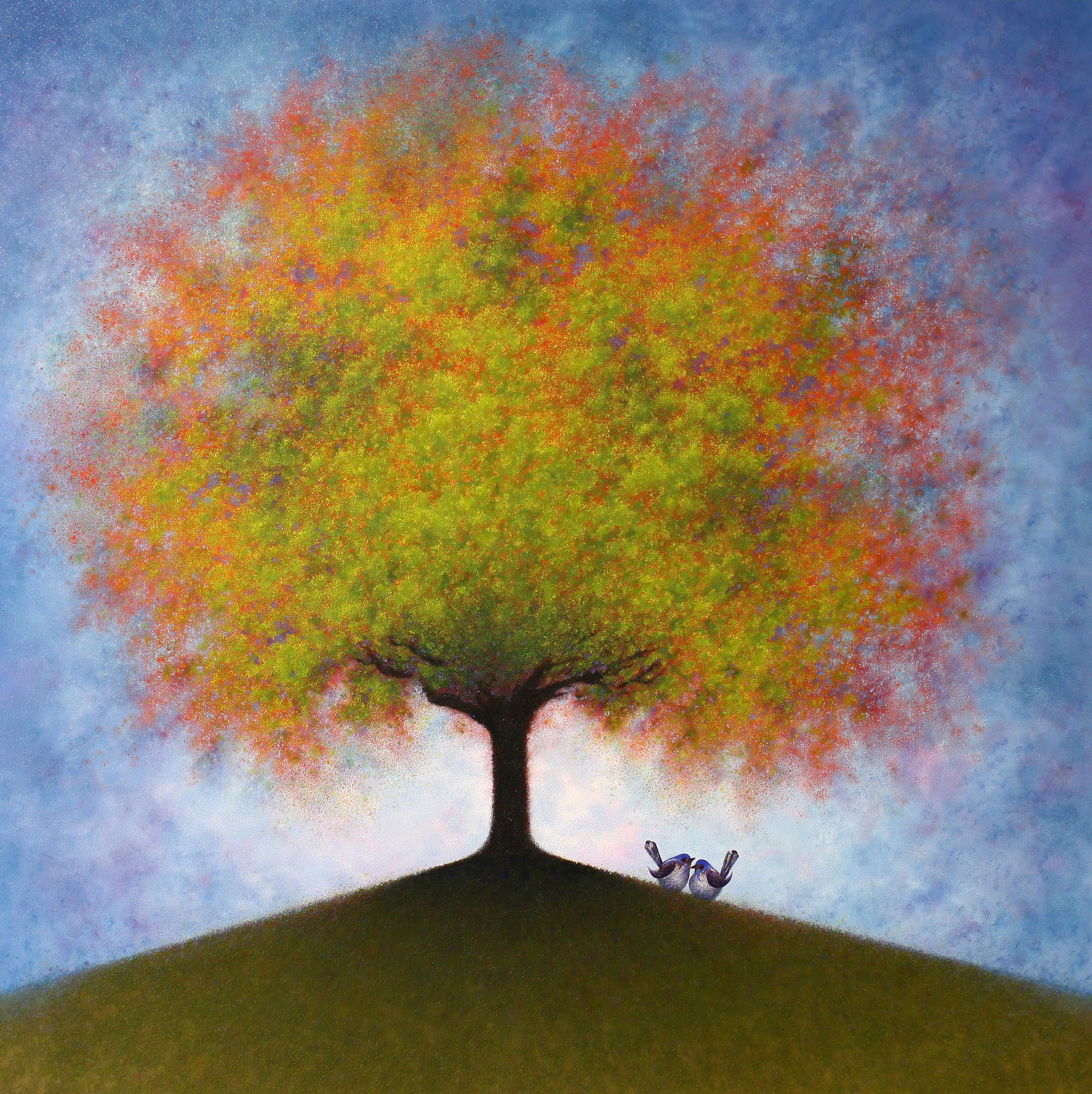Jac's Tree of Life - painted by Alan Moloney - 102cm x 102cm . Oil on Canvas