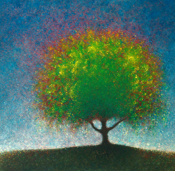 Spring Elm II - painted by Alan Moloney - 102cm x 102cm . Oil on Canvas